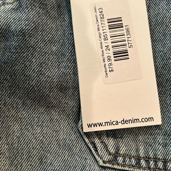 Mica Denim NWT Wide Cargo Jeans, size 24 , adorable - Picture 2 of 13